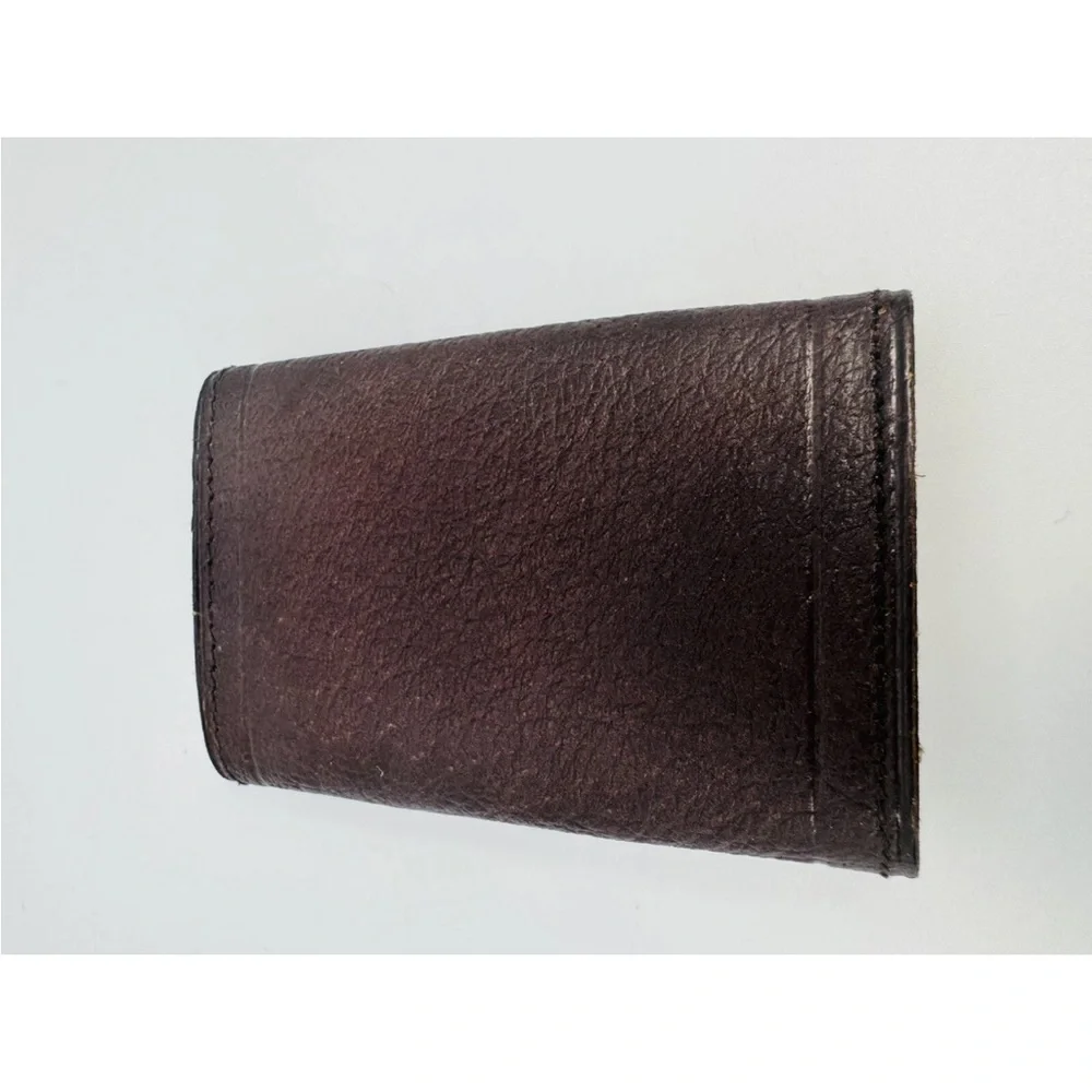 Vintage Brown Genuine Boar hide Key Holder 6 Keys Trifold Hickok